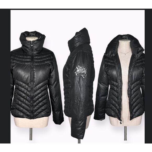 VTG women’s guess puffer Jacket size Large - Y2K - outdoors and casual - winter - Picture 2 of 12